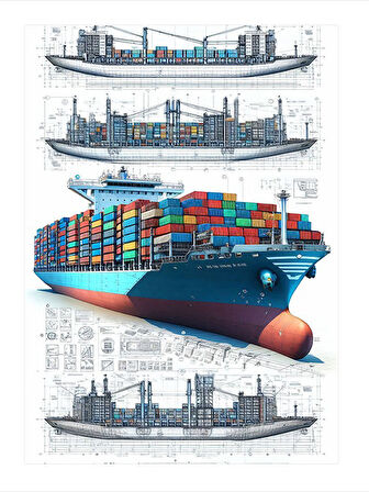 Büyük Kargo Gemisi Mdf Tablo