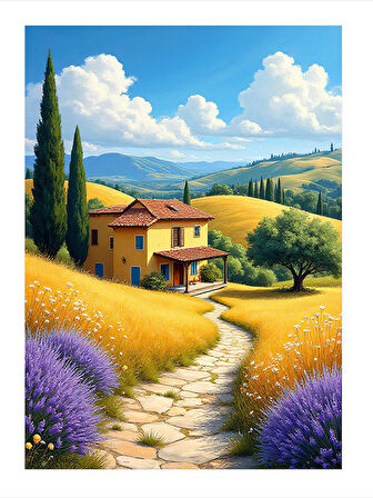 Toskana Manzarası Ve Ev Dekoratif Mdf Tablo