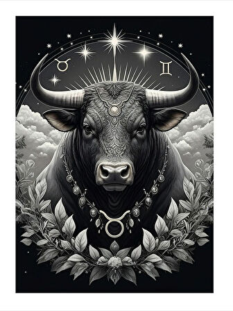 Boğa Burcu Çizimi Hediyelik Mdf Tablo