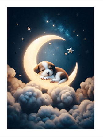 Ay Ve Uyuyan Köpek Model Mdf tablo