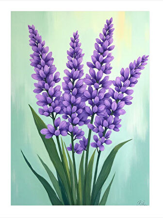 Lavanta Demeti Çizimi Mdf Tablo