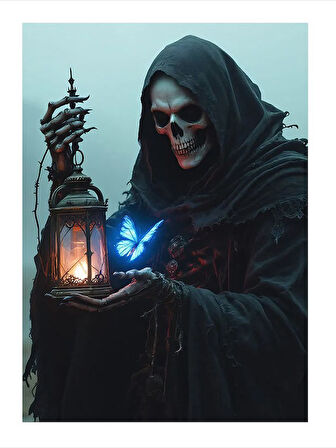 Lambalı Kara Figür Tasarım Mdf Tablo