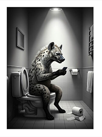 Tuvalette Sırtlan Modern Mdf Tablo