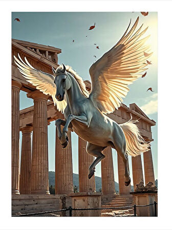 Kanatlı At Art Mdf Poster