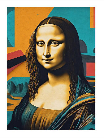 Modern Mona Lisa Yorumu Art Mdf Tablo