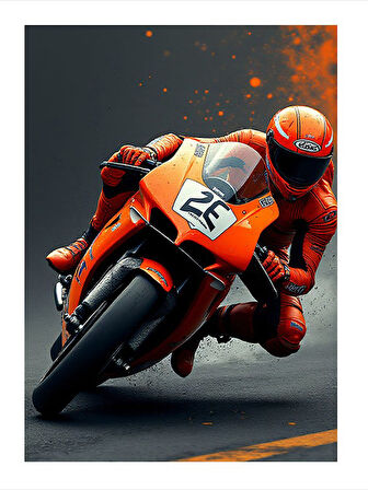 Hızlı Yarış Motosikleti Tasarım Ahşap Tablo