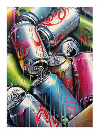 Gazlı İçecek Kutuları Art Mdf Poster