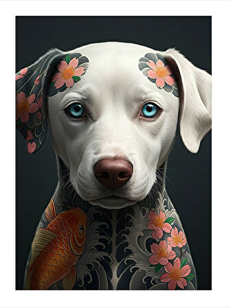 Desenli Köpek Portresi Model Mdf tablo