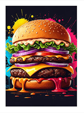 Renkli Hamburger Model Mdf tablo