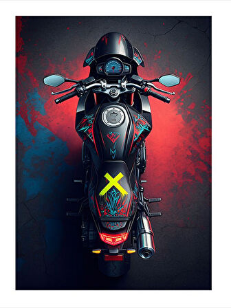 Modern Tasarımlı Motor Mdf poster