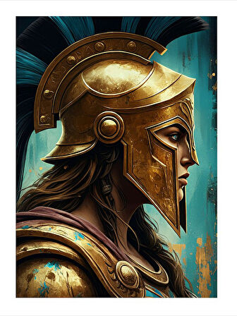 Yunan Miğferli Savaşçı Model Mdf tablo