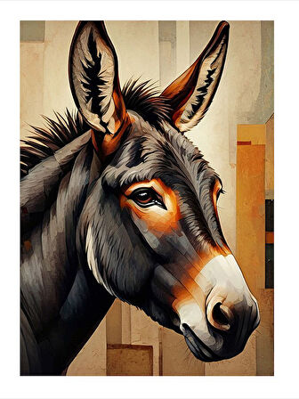 Eşek Portresi Dekoratif Mdf Tablo
