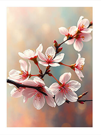 Kiraz Çiçeği Dalı Mdf Tablo