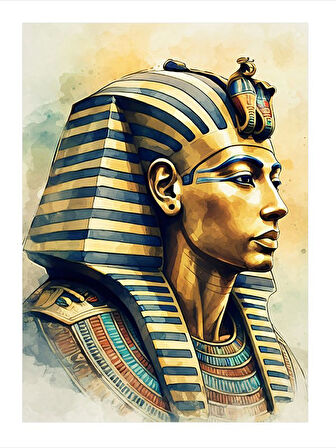 Antik Mısır Firavunu Portresi Model Mdf tablo