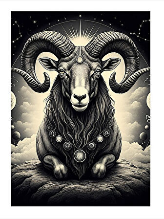 Koç Burcu Mitolojik Tasvir Art Mdf Poster