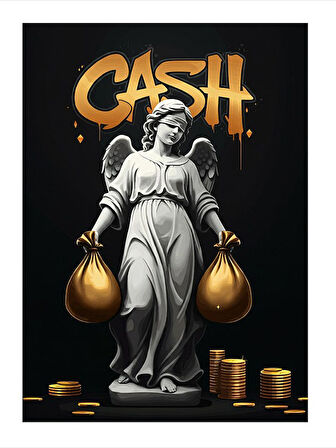 Altın Adalet Heykeli Mdf poster