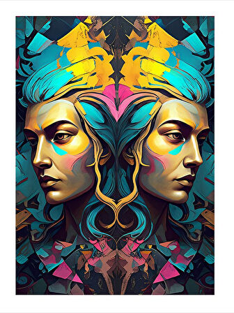 İkizler Burcu Art Mdf Poster