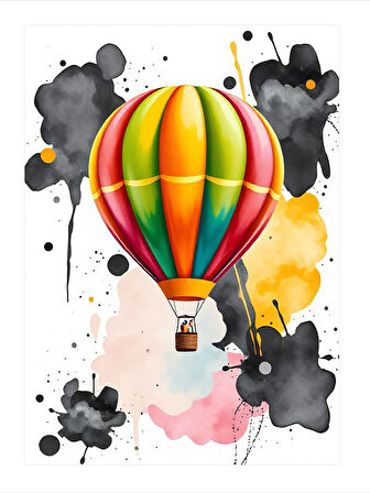 Sıcak Hava Balonu Ve Renkler Tasarım Mdf Tablo