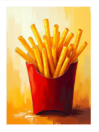 Kızarmış Patates Kutusu Modern Ahşap Tablo