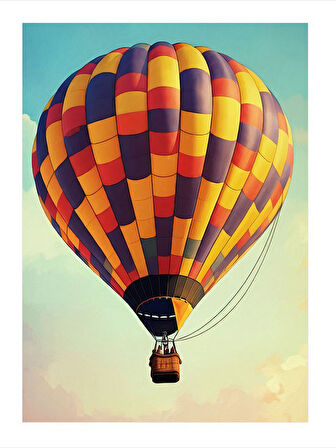 Renkli Sıcak Hava Balonu Model Mdf tablo