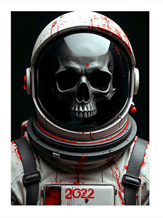 Kafatası Astronot Mdf Tablo