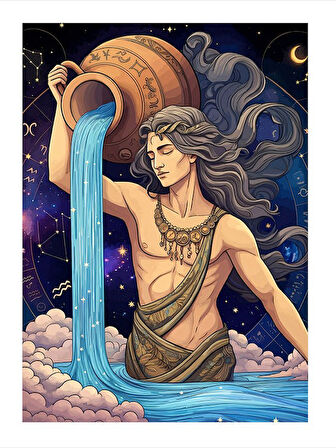 Kova Burcu Tanrıça Dekoratif Mdf Tablo