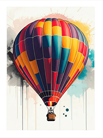 Renkli Sıcak Hava Balonu Tasarım Mdf Tablo