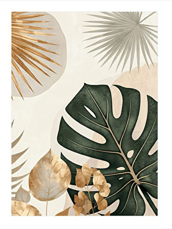 Monstera Ve Doğa Teması Dekoratif ahşap Tablo