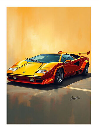 Retro Spor Araba Mdf Tablo