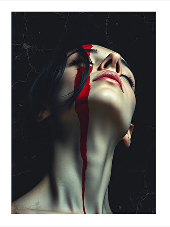 Karanlıkta Kadın Portresi Mdf poster