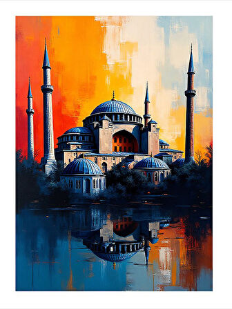 Sultanahmet Camii Yansıması Dekoratif ahşap Tablo