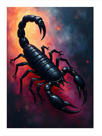 Siyah Akrep Desenli Mdf Tablo