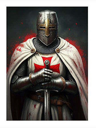 Tapınak Şövalyesi Zırhı Modern Ahşap Tablo