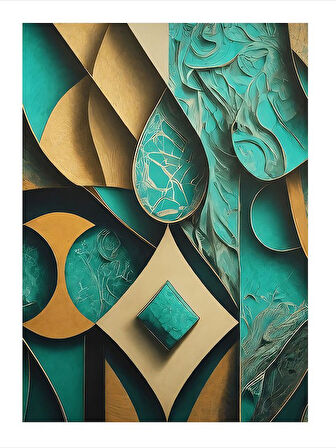 Geometrik Soyut Desenler Mdf Tablo