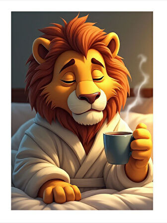 Kupa Tutan Aslan Tasarım Mdf Tablo