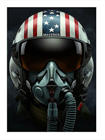 Pilot Kaskı Detaylı Çizim Hediyelik Mdf Tablo