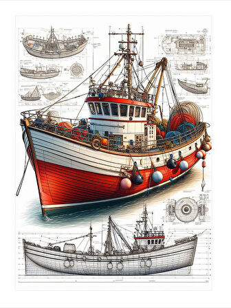 Eski Zamanların Balıkçısı Dekoratif ahşap Tablo