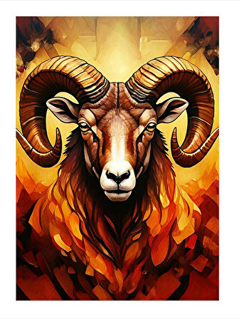 Alevlerin Koç Simgesi Art Mdf Poster