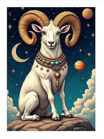 Koç Burcunun Gücü Art Mdf Tablo