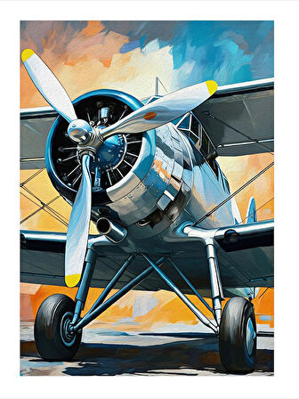 Eski Uçak Çizimi Tasarım Mdf Tablo