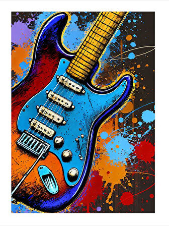 Coşkulu Gitar Ezgileri Modern Mdf Tablo