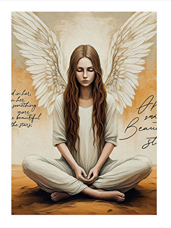 Meleklerin Sakinliği Dekoratif ahşap Tablo