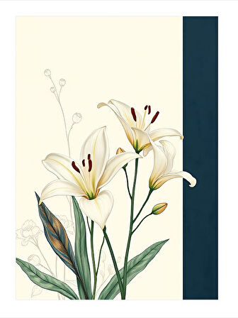 Beyaz Zambakların Zarafeti Mdf poster