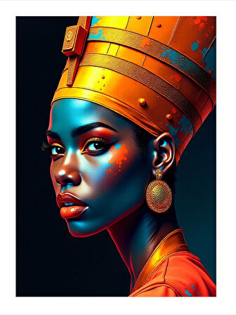 Kraliyet Tacı Afrika Güzeli Art Mdf Poster