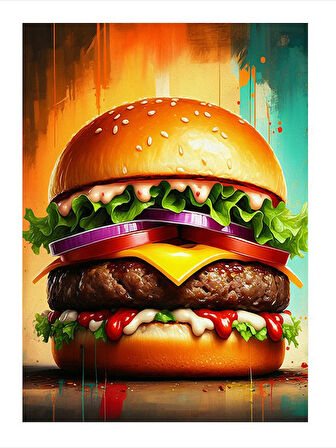 Devasa Katmanlı Hamburger Modern Ahşap Tablo