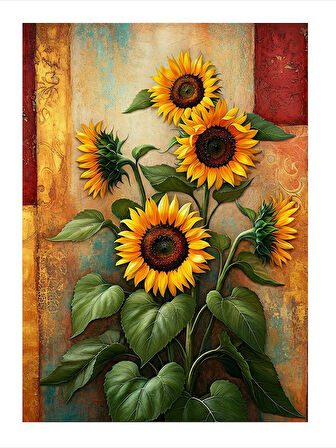 Güneşe Bakan Ayçiçekleri Model Mdf tablo