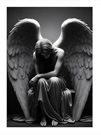 Melek Ve Hüzün Mdf Tablo