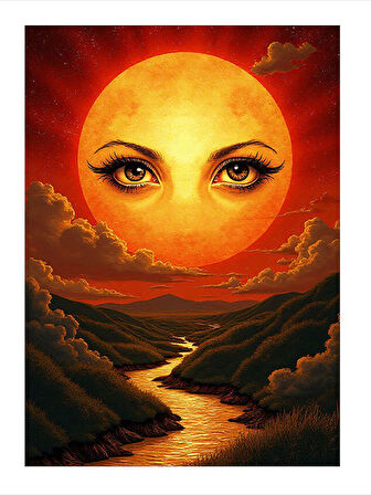 Kızıl Gün Batımı Art Mdf Tablo