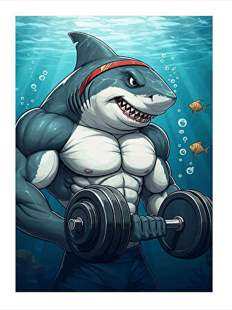 Kaslı Köpekbalığı Model Mdf tablo