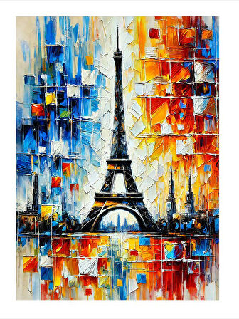 Parlak Eyfel Sanatı Dekoratif ahşap Tablo